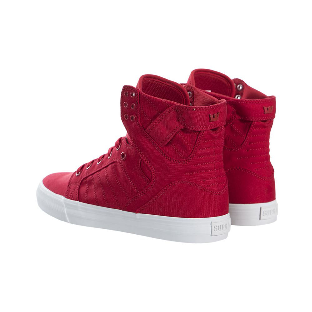 Baskets Montantes Supra SkyTop Rouge Red/White Homme | KYL-28318591